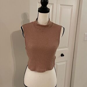 UO silence + noise Ribbed Sleeveless Pink Top